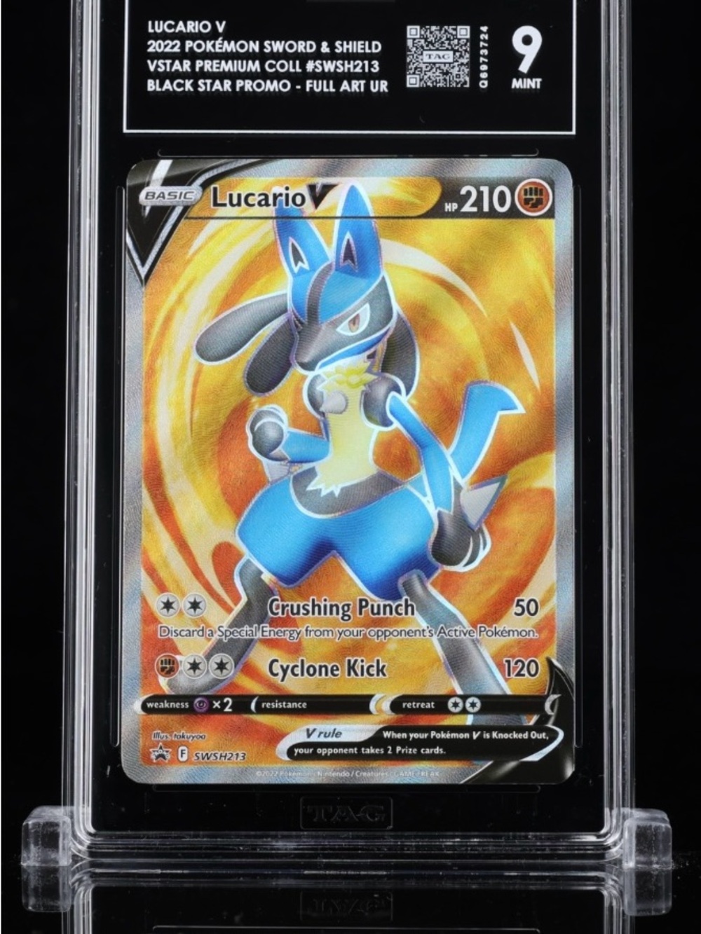Pokemon Lucario V TAG 9 Sword & Shield Promo Holo SWSH213 2022 English 210HP